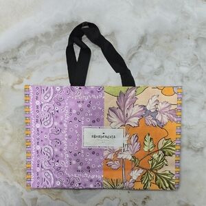 NEW Agua Bendita Purple and Orange Floral Large Tote HOLIDAY Shopper